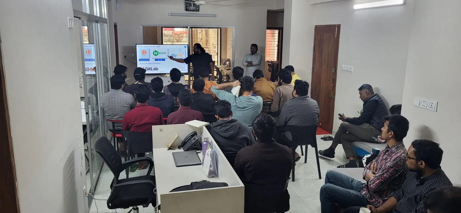Team training session at the office